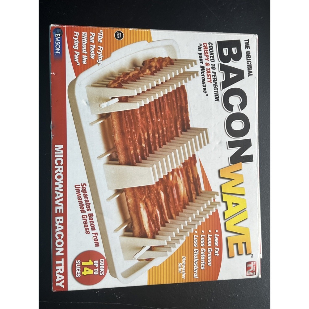 Emson Bacon Wave Microwave Tray As Seen On TV Cooks 14 Slices Discontinued READ